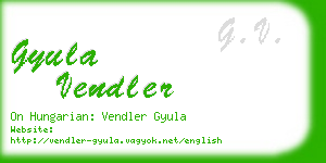 gyula vendler business card